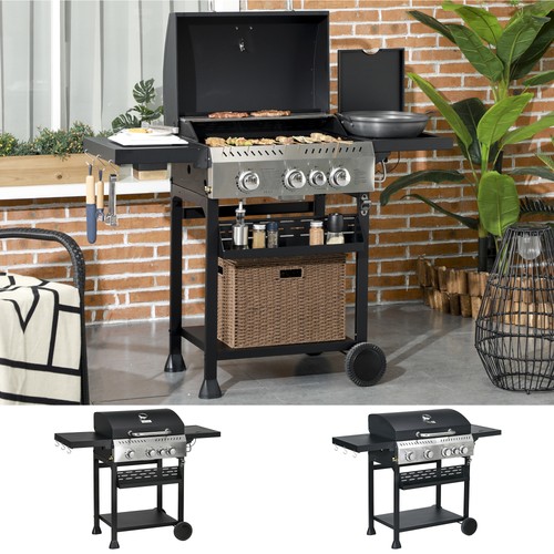 Gas burner grill with - burner,
