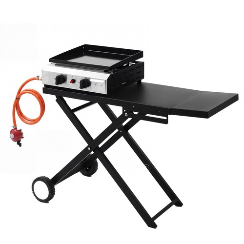 Foldable gas bbq - foldable, side